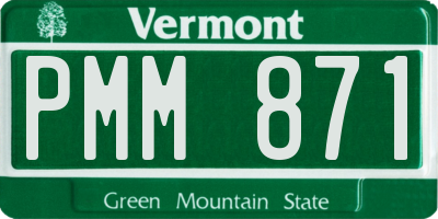 VT license plate PMM871