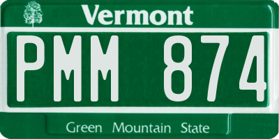 VT license plate PMM874