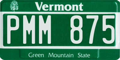 VT license plate PMM875