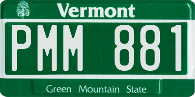 VT license plate PMM881