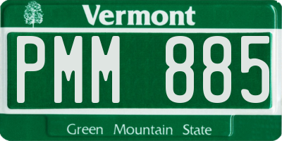 VT license plate PMM885