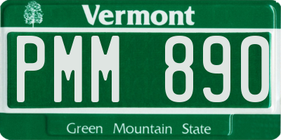 VT license plate PMM890