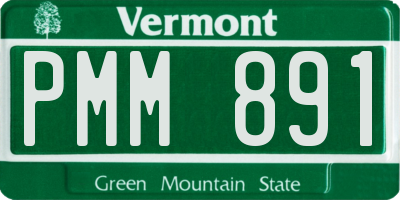 VT license plate PMM891