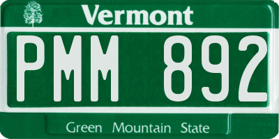 VT license plate PMM892