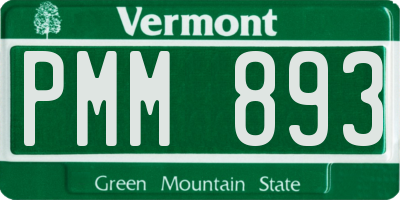 VT license plate PMM893
