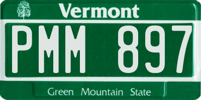 VT license plate PMM897