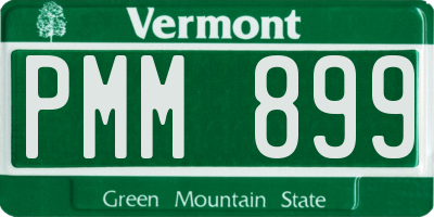 VT license plate PMM899