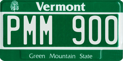VT license plate PMM900