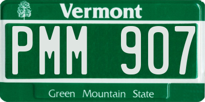 VT license plate PMM907