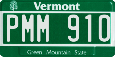 VT license plate PMM910