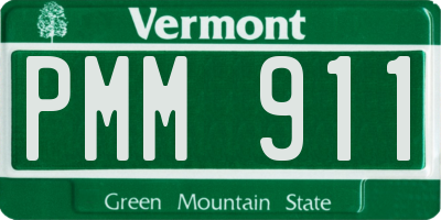 VT license plate PMM911
