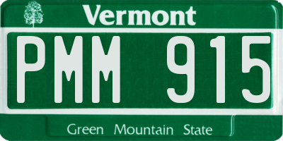 VT license plate PMM915