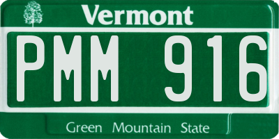 VT license plate PMM916