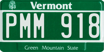 VT license plate PMM918