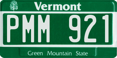 VT license plate PMM921