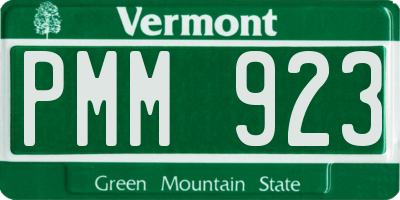 VT license plate PMM923