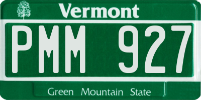 VT license plate PMM927