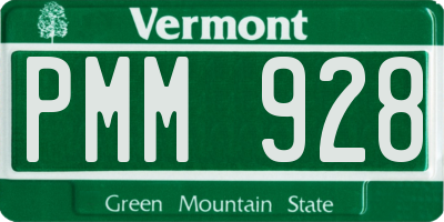 VT license plate PMM928