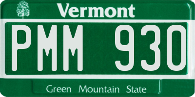 VT license plate PMM930