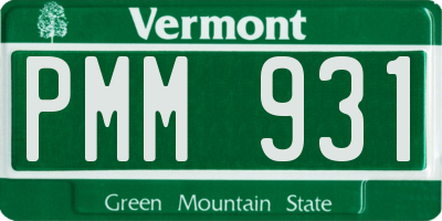 VT license plate PMM931