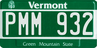 VT license plate PMM932