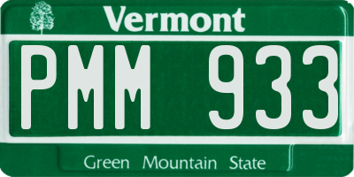 VT license plate PMM933