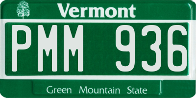 VT license plate PMM936