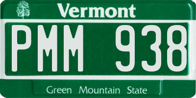 VT license plate PMM938