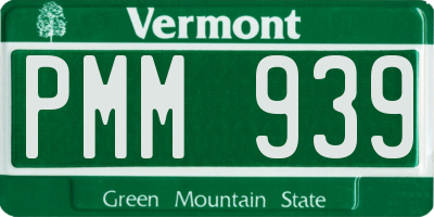 VT license plate PMM939