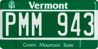 VT license plate PMM943