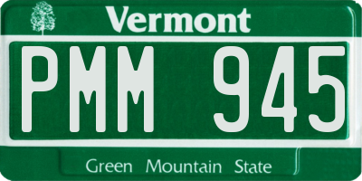 VT license plate PMM945