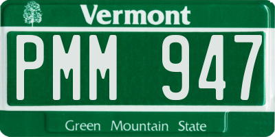 VT license plate PMM947