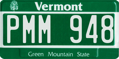 VT license plate PMM948