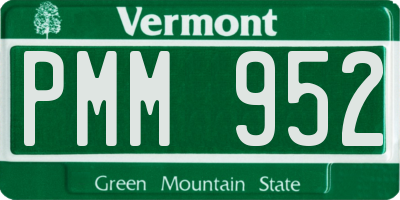 VT license plate PMM952