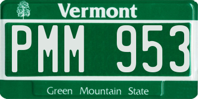 VT license plate PMM953