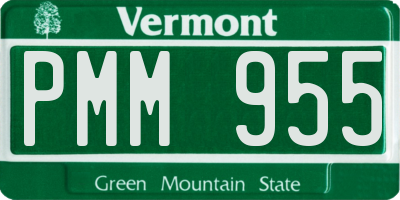 VT license plate PMM955