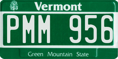 VT license plate PMM956