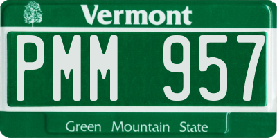 VT license plate PMM957
