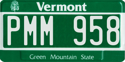 VT license plate PMM958