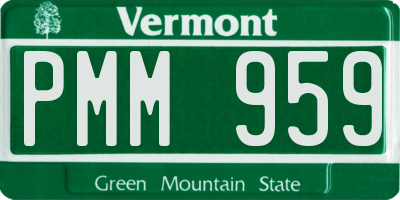 VT license plate PMM959