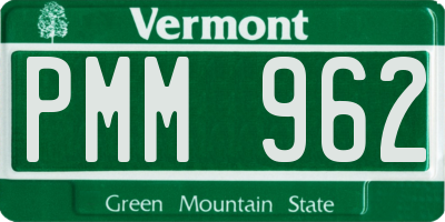 VT license plate PMM962