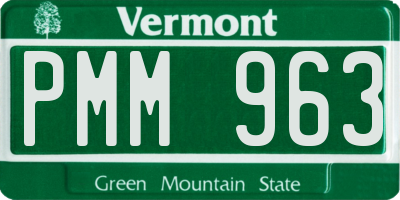 VT license plate PMM963