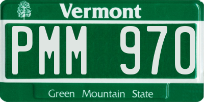 VT license plate PMM970