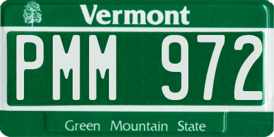 VT license plate PMM972
