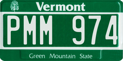 VT license plate PMM974