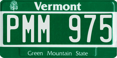 VT license plate PMM975