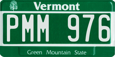 VT license plate PMM976