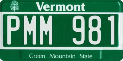 VT license plate PMM981