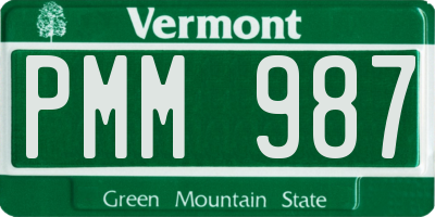 VT license plate PMM987