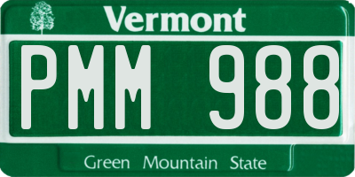 VT license plate PMM988